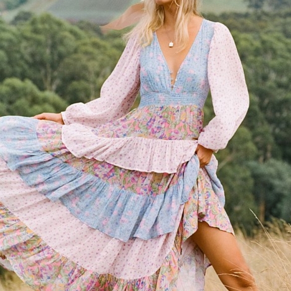 Spell Dolly Ra-Ra Gown in Patchwork - Picture 1 of 6